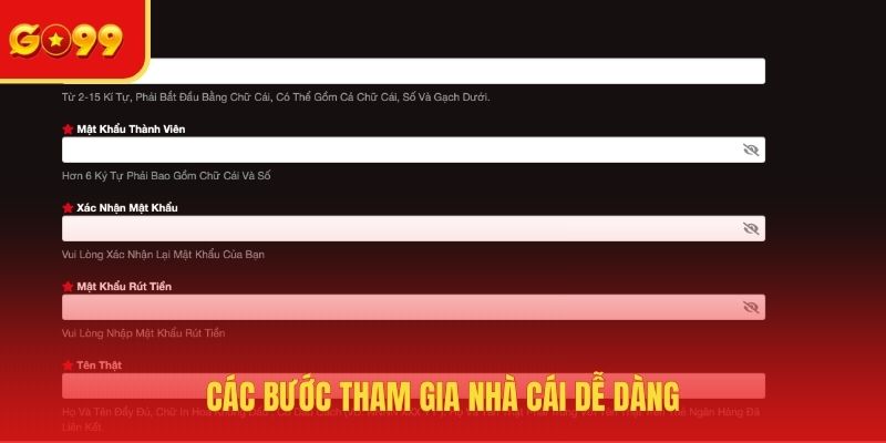 Các bước tham gia nhà cái dễ dàng